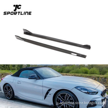JCSportline Z4 G29 Carbon Side Skirts Extension for BMW Z4 G29 M40i Convertible 2-Door 2019-2020" 

For a more optimized title for a search engine, you might consider:

"JCSportline Carbon Side Skirts for BMW Z4 G29 M40i Convertible 2019-2020